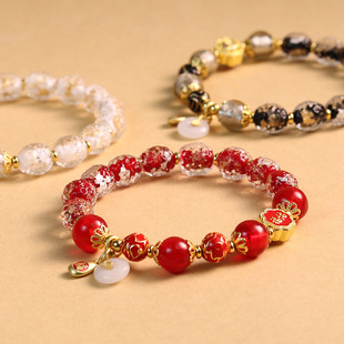 Bracelet for Attracting Wealth and Fortune, Light Luxury Lion Awakening Incense Ash Glazed Temple Cultural and Creative Jewelry Bracelet Wholesale for Stalls
