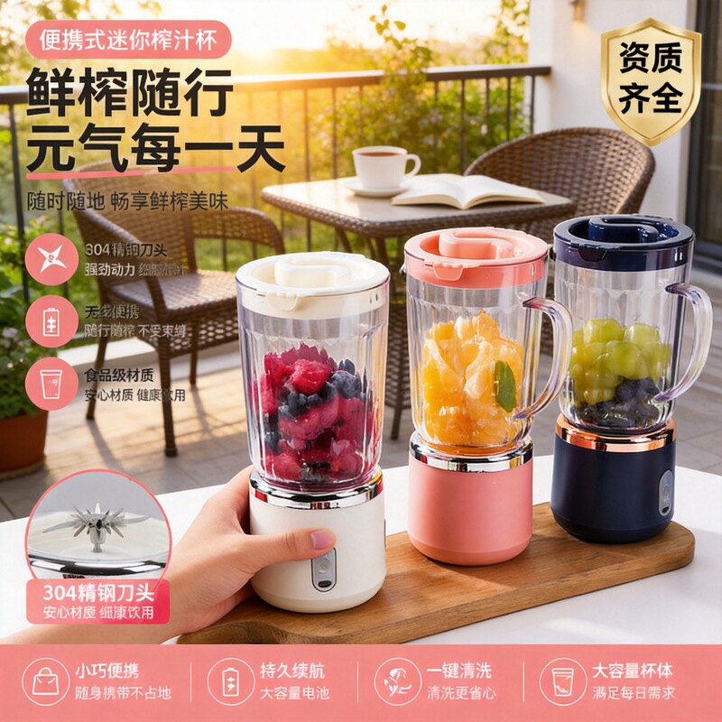 Cross-Border Direct Sales Wholesale Electric Juicer for Home Use, Small Multifunctional Portable Juice Maker, High-Speed Blender Cross-Border Direct Sales Wholesale Electric Juicer for Home Use, Small Multifunctional Portable Juice Maker, High-Speed Blender
