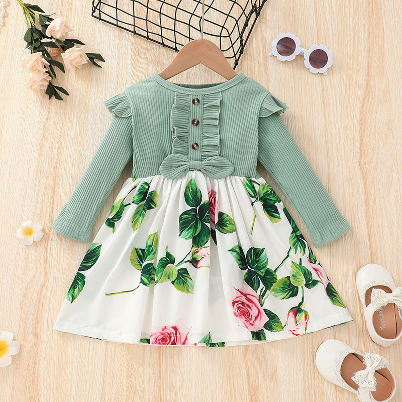 Girls Skirts Europe And America Autumn Long-sleeved Dress Children's Clothing display picture 1