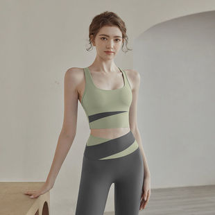 Yoga Clothing suit Women's Spring and Summer Sports Underwear Professional Vest Fashion Shockproof Push-up Bra Fitness Running suit