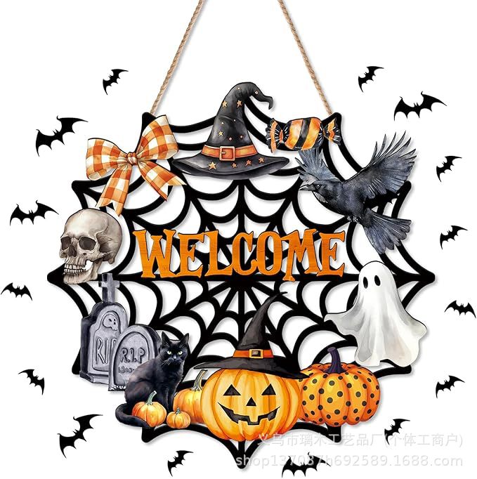 Nuevos productos transfronterizos de madera Halloween decoración de la atmósfera de la fiesta del hogar cabeza de ratón colgante decoración del patio vestíbulo