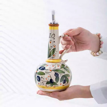 釉下彩陶瓷瓶橄榄油瓶油醋瓶厨房调料瓶引流瓶厨房用具