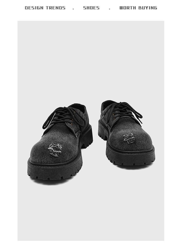 Chaussures de travail tendance et polyvalentes, collection printemps-automne 2025 de ShoeVault : Derby à semelle épaisse antidérapante et résistante à l'usure._voghion.com