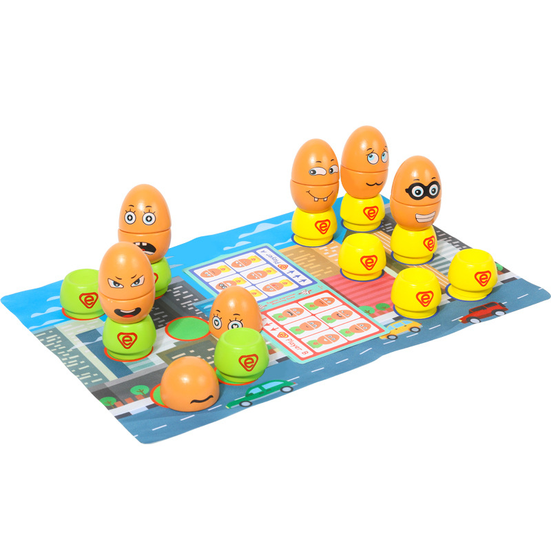Juegos de mesa divertidos juegos de mesa de ajedrez modelo de huevo de madera para niños y niñas juguetes inteligentes