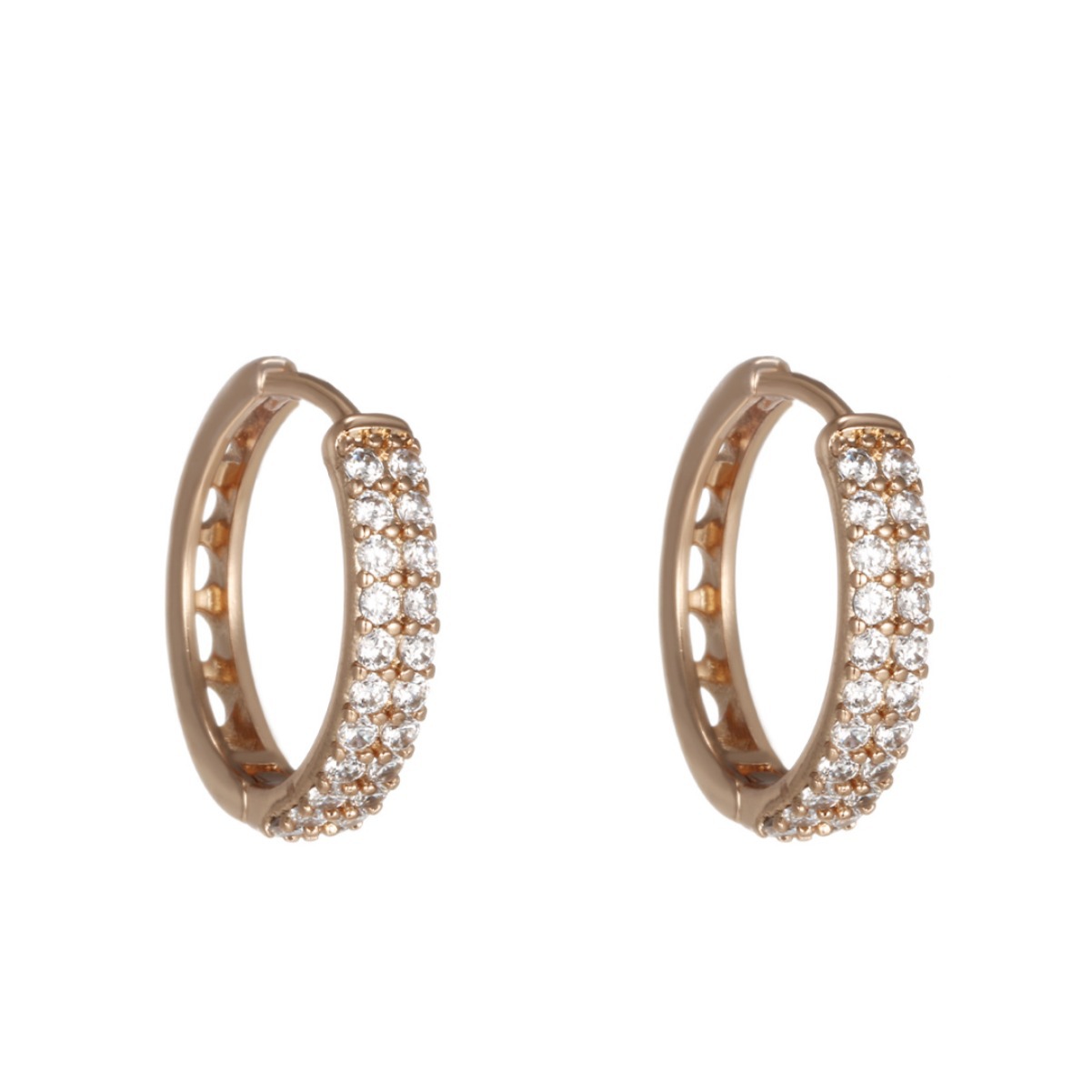 Xuping joyería estilo de moda europea y americana aretes exagerados doble fila brillante aretes de arroz