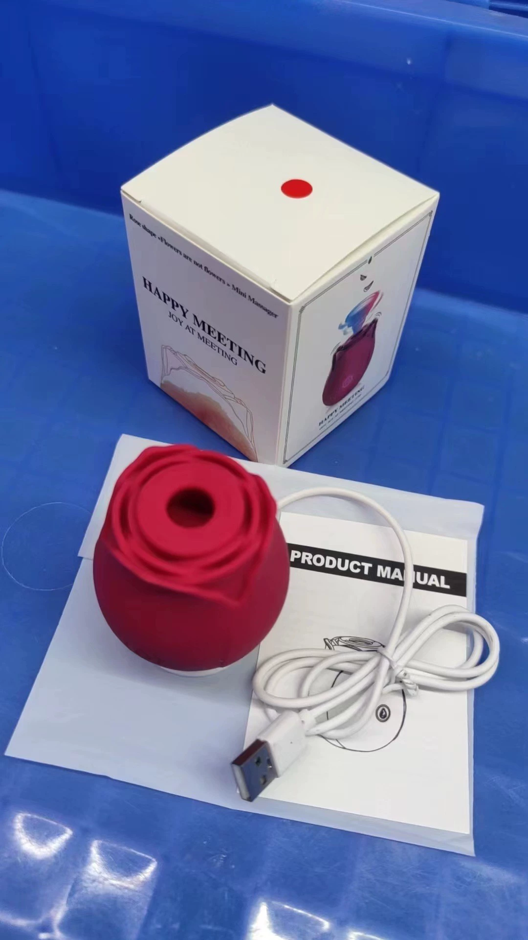 Розовый вибратор с присоской, USB-зарядка силиконовый, водонепроницаемый, компактный 5.8×5.8×6.2 см