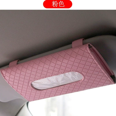 Car tissue box/set visor chair back sunroof car - small-plaid-tissue-bag-pink