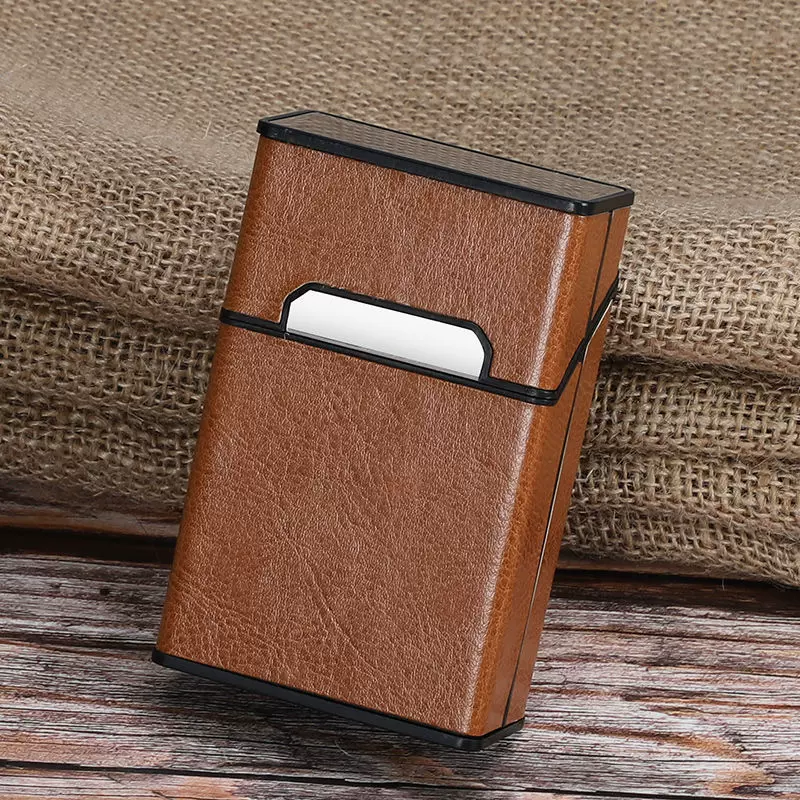 厂家直销烟盒20只装创意塑料皮革男士个性皮质香烟盒防潮抗压便携