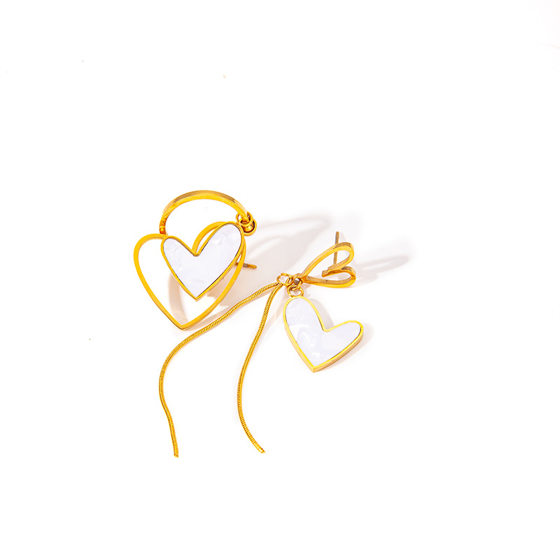 6g Weight 0.03µm Gold Plating Thickness Electroplated Gold Plating Process 201 Stainless Steel Ear Needle Material Golden Plated Plating Material Stone-Free Inlay Material Earrings Classification 1 Pair Quantity Daily Occasion 201 Stainless Steel Material Heart Shape, Flower, Butterfly Pattern Women's Gender IG Style Style Inlay Craft 1 Pair IG Style Heart Shape Flower Butterfly Inlay 304 Stainless Steel Shell Drop Earrings 17