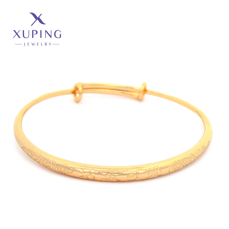 Xuping aleación de cobre chapado 24k color pulsera de bebé animada simplicidad de alta calidad joyas ajustables