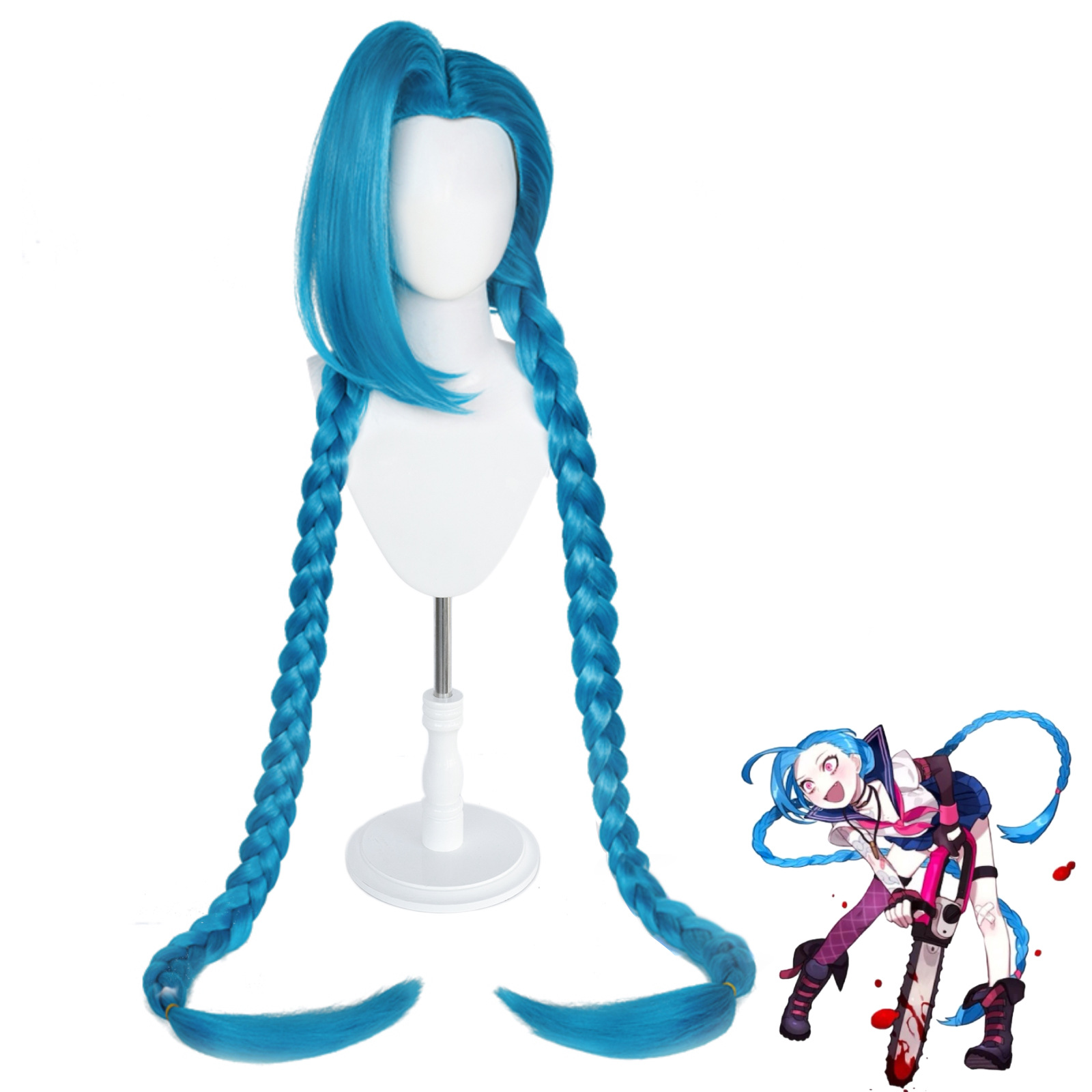 LOL League of Legends Battle of twin cities storm Loli Young jinks cos anime wig double ponytail jinx