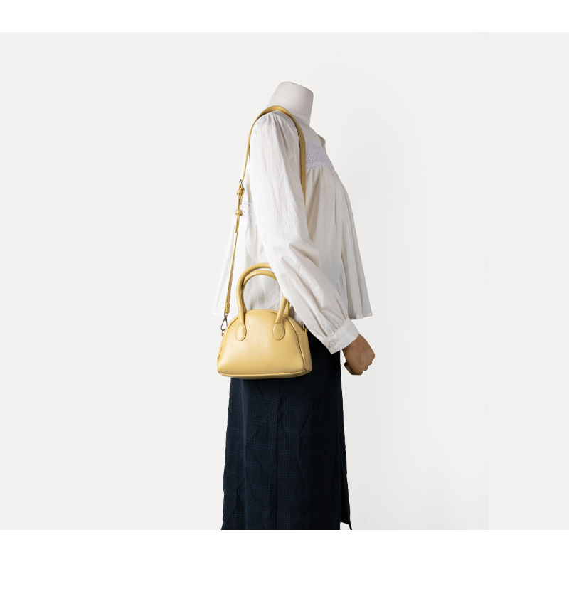 Elegante mini borsa bowling donna a tracolla stile lucido moda_voghion.com