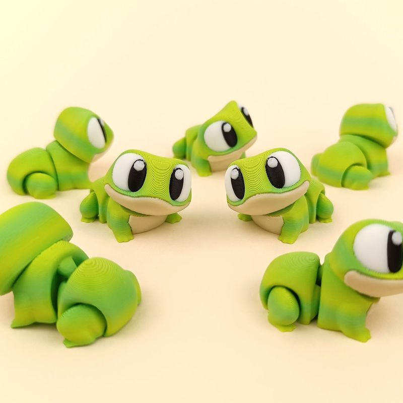 国境を越えた人気のTEMU3Dプリントのかわいい大きな目のカエル全身関節可動シミュレーションペットモデルおもちゃ|undefined