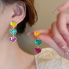 Fresh zirconium, summer universal earrings, flowered