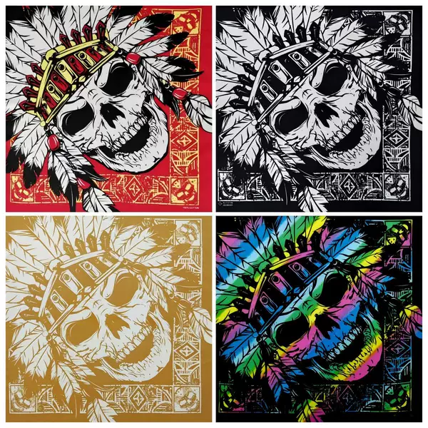 Christmas pure cotton Indian skull bandana for outdoor cycling decoration, European and American street dance hip-hop headscarf