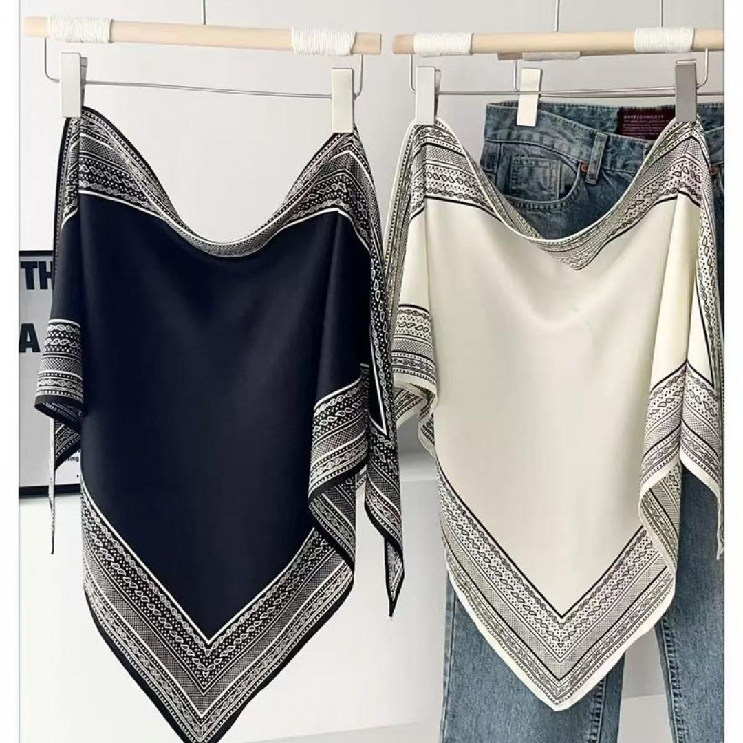 【爆款】新款百搭发带外搭西装披肩女薄款透气复古简约三角巾