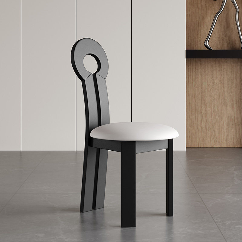 【분해 배송, 뛰어난 가성비】 키체어 블랙 프레임 + 미색 가죽 시트