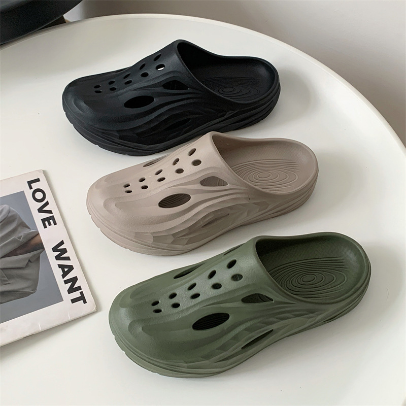 Hoka Croc Shoes Ola Men's Casual Sandals Outdoor Beach Shoes Non-Slip Eva Toe-Toe Slippers Winter Cotton Slippers