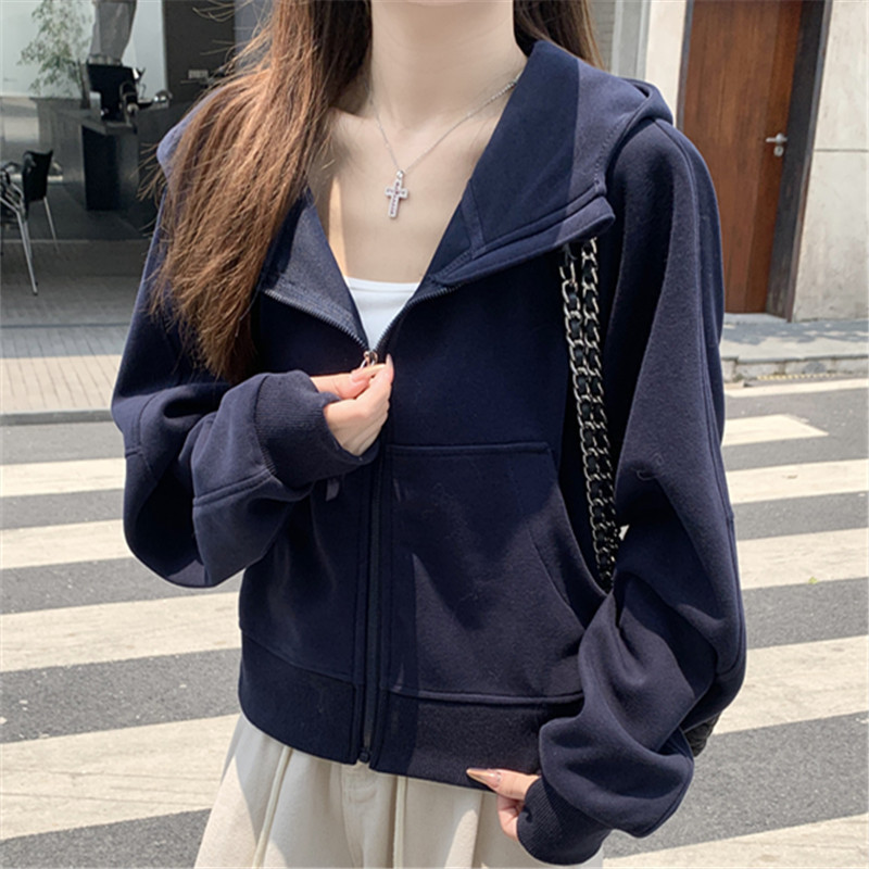 连帽卫衣外套女2025新款春秋款宽松休闲百搭薄款开衫拉链运动上衣|undefined