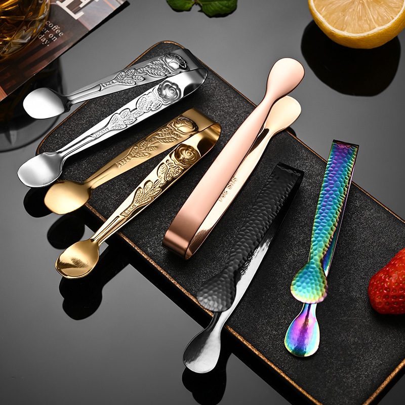 304 Stainless Steel Small Ice Tongs Rose Flower Coffee Sugar Cube Tongs Hammered Texture Ice Cube Tongs Cooling Tongs Food Tongs 304 Stainless Steel Small Ice Tongs Rose Flower Coffee Sugar Cube Tongs Hammered Texture Ice Cube Tongs Cooling Tongs Food Tongs