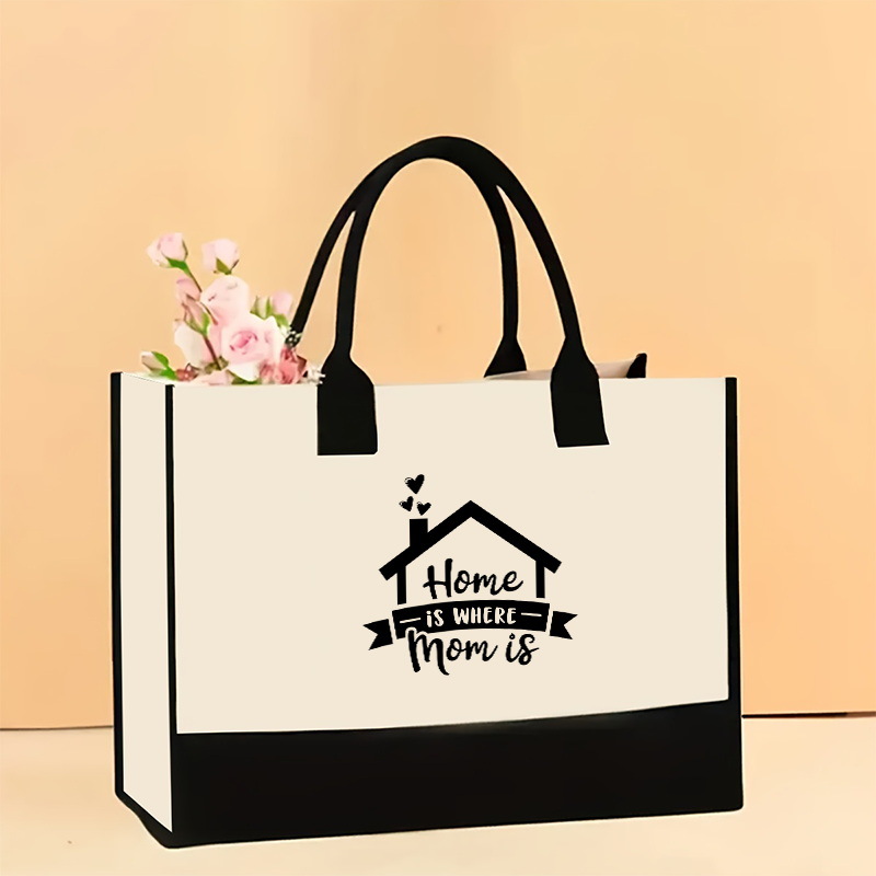 Bolso de hombro de lona de venta caliente transfronterizo Bolso Tote impreso de gran capacidad Bolso de compra portátil ligero de moda para mujer