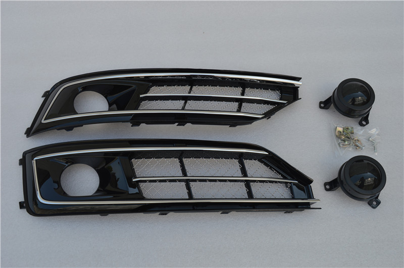 Suitable for Audi A8 W12 fog lamp frame 2014-2017A8 modified high-end front bar air intake grille fog lamp cover