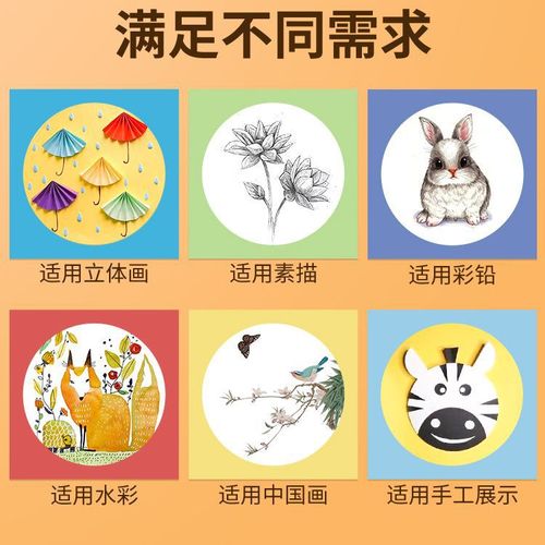 Complete set of picture frame paper, outer square, inner circle, mirror frame cardboard, framed round card sketch, round color card, colored lens paper