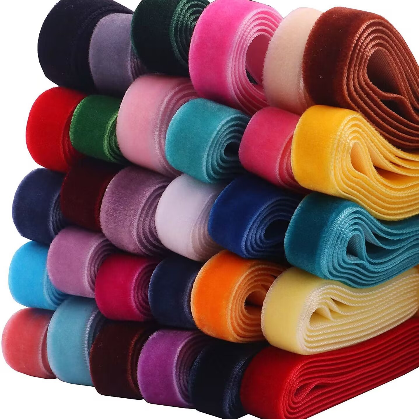 2 cm de ancho de 100 yardas de cinta de terciopelo de un solo lado de color cinta de terciopelo de cinta de fibrillo cinta de cinta DIY accesorios