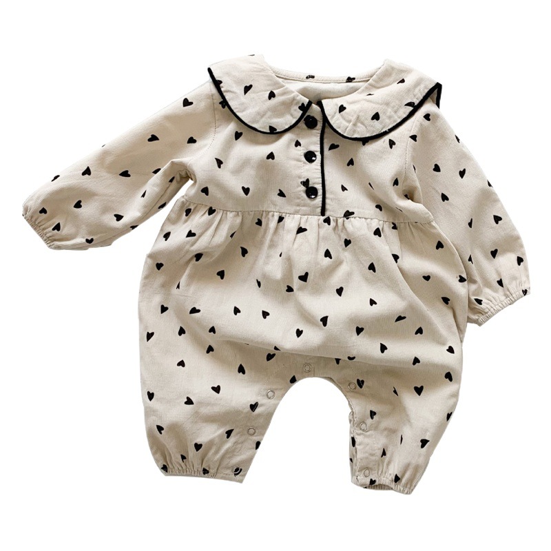 25 peleles de bebé estilo coreano, ropa infantil de otoño de pana de manga larga, ropa de gateo de manga larga para bebé, estilo fino para recién nacidos.