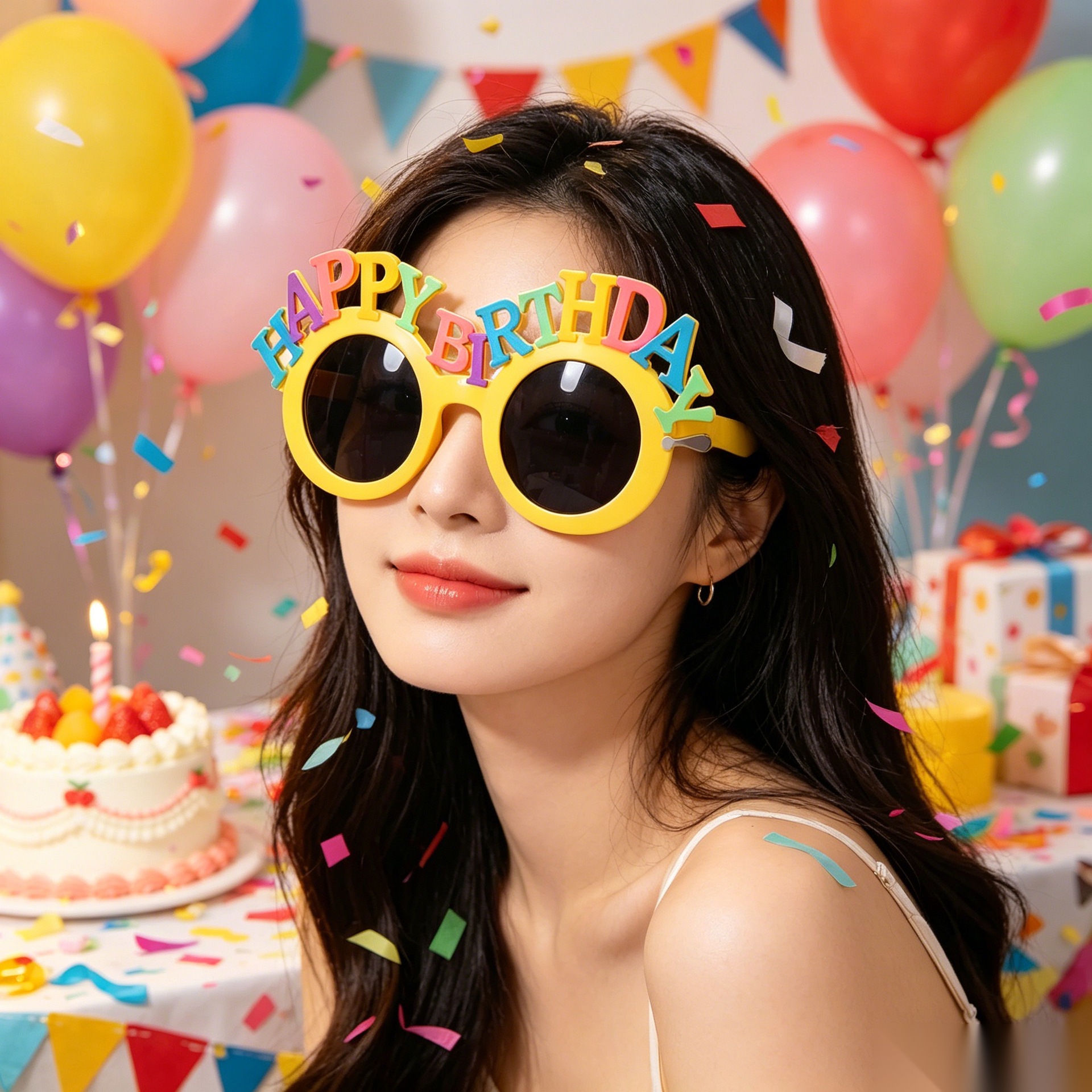 Cumpleaños temático fiesta gafas extrañas feliz cumpleaños pastel vela gafas de diseño de cumpleaños accesorios de fotos