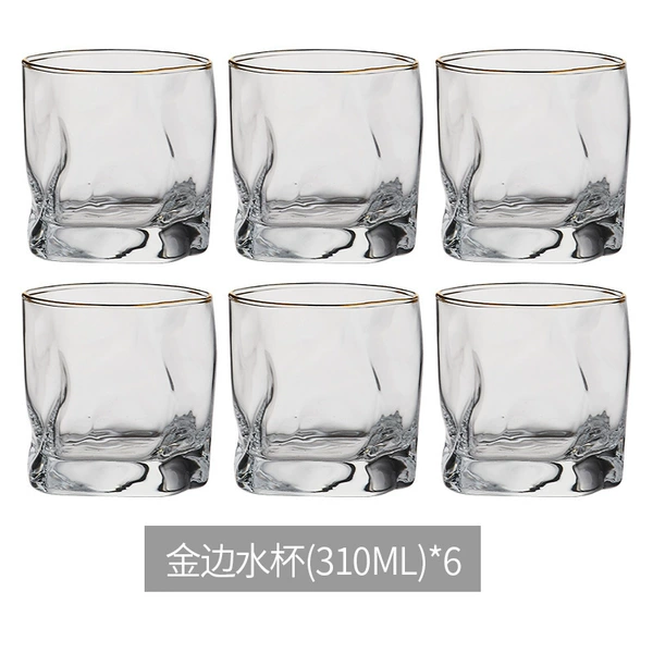 Gold edge water cup 310ml*6 pack
