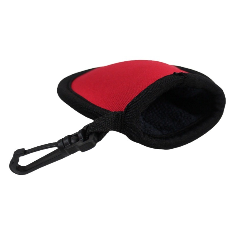 En stock protección del medio ambiente cinturón forro de gancho con material de buceo de franela cubierta de golf cubierta protectora bolsa de limpieza de bolas