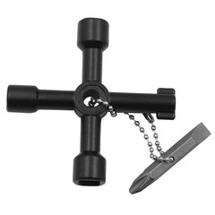 New versatile electric control cabinet elevator water meter valve key black cross with head key wrench wholesale