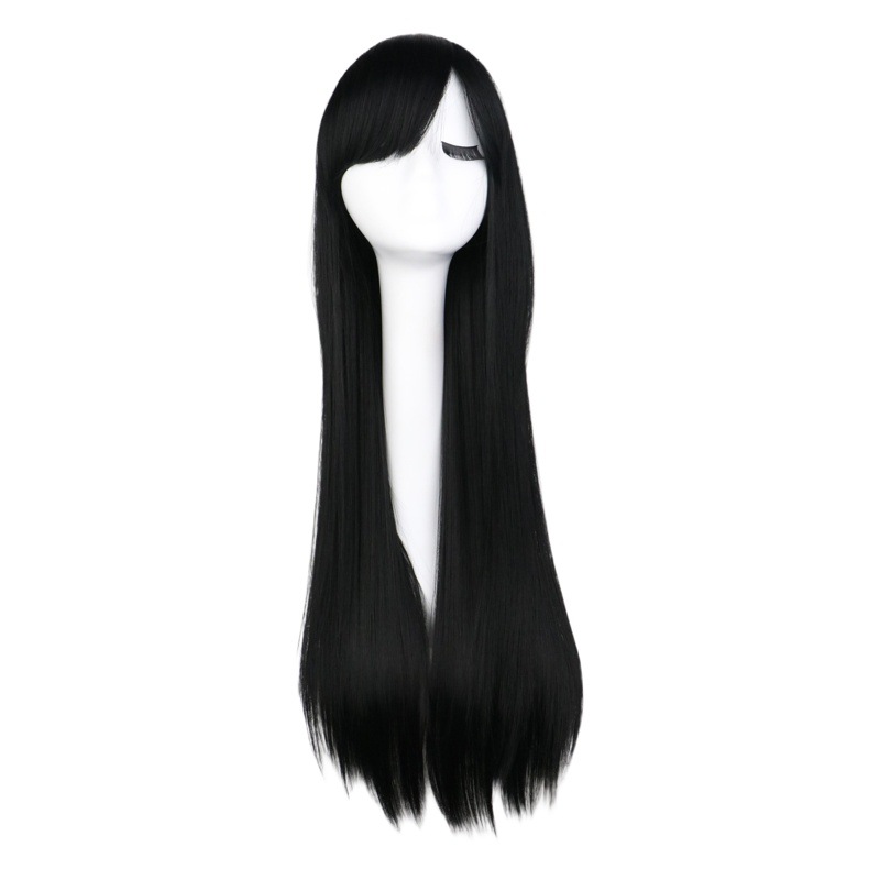 Cos peluca color pelo largo y recto peluca Cosplay estilo de anime de Europa y América en la acción 80cm peluca en la acción