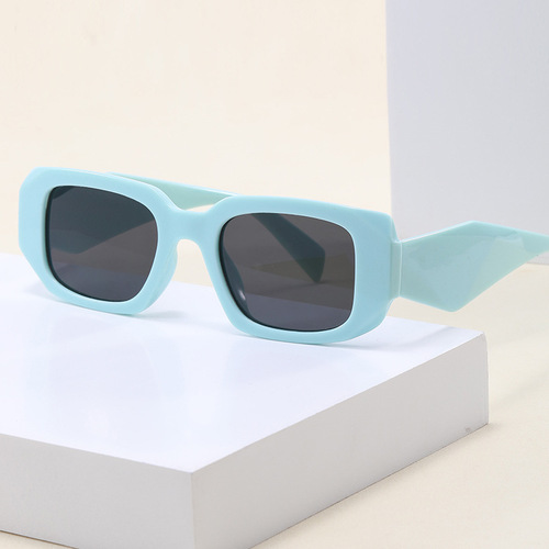 European and American personalized trendy square sunglasses for women with big faces and slimming Internet celebrities with the same style irregular texture sunglasses wholesale for men