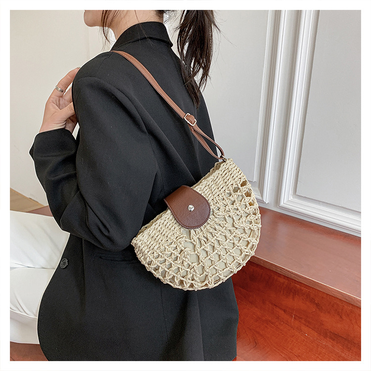 Fashion Straw Woven Shoulder Messenger Bag Wholesale display picture 8
