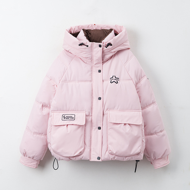 Amazon comercio exterior transmisión en vivo 2025 nueva ropa de algodón plumón de invierno de mujeres pan corto con capuzas de control de color de algodón image 5