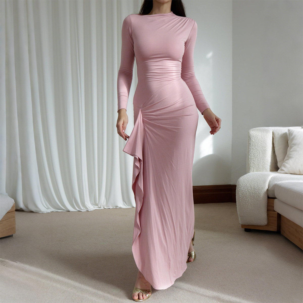 Women's Short-Sleeve Maxi Dress