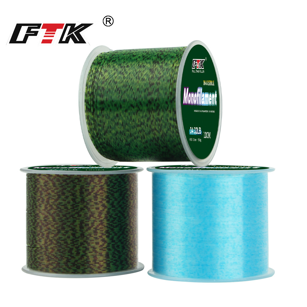 FTK Invisible Spot Line 120-meter Fishing Line, Tri-color Nylon Line, Camouflage Color Fishing Line, Durable Offshore Main Line