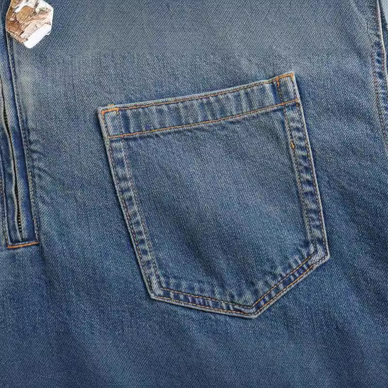 nouvelle robe en jean ample à revers pour femme, simple et tendance, style assorti_voghion.com