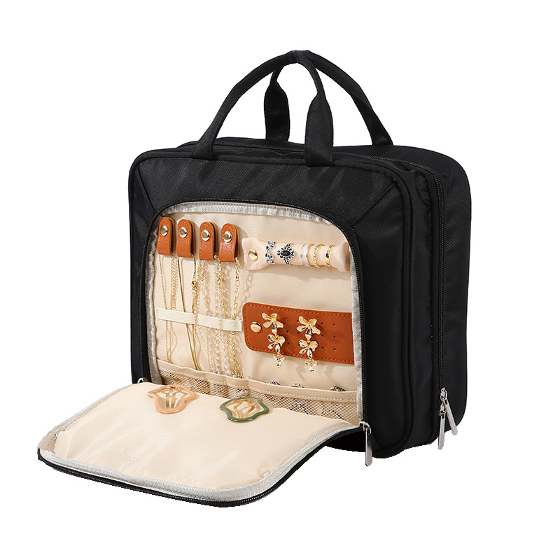 Bolsa de aseo grande colgante, organizador de maquillaje portátil de viaje