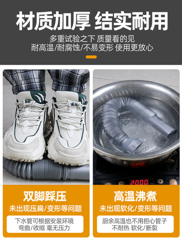 OD59 wholesale kitchen sink drain pipe accessories pool sink single sink drainage pipe anti-odor extension