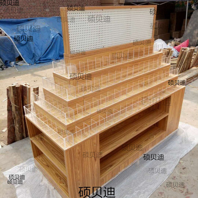 木质中岛笔架展示柜 晨光文具店货架展柜 笔柜货架 超市货架