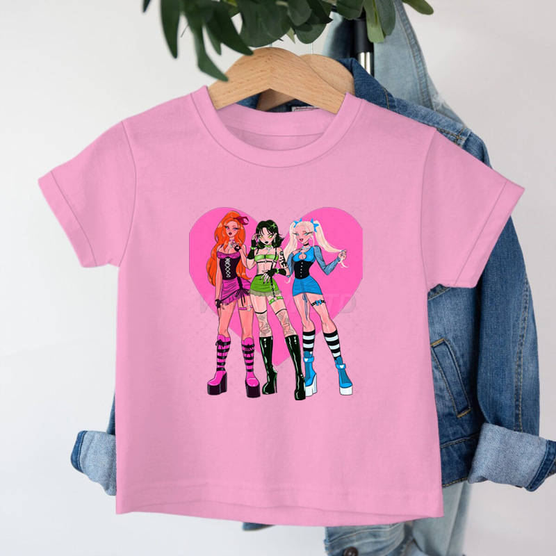 クロスボーダー KPop デーモンハンターデーモンハンターグループプリントコットン Tシャツ夏のファッション子供カジュアル半袖|undefined