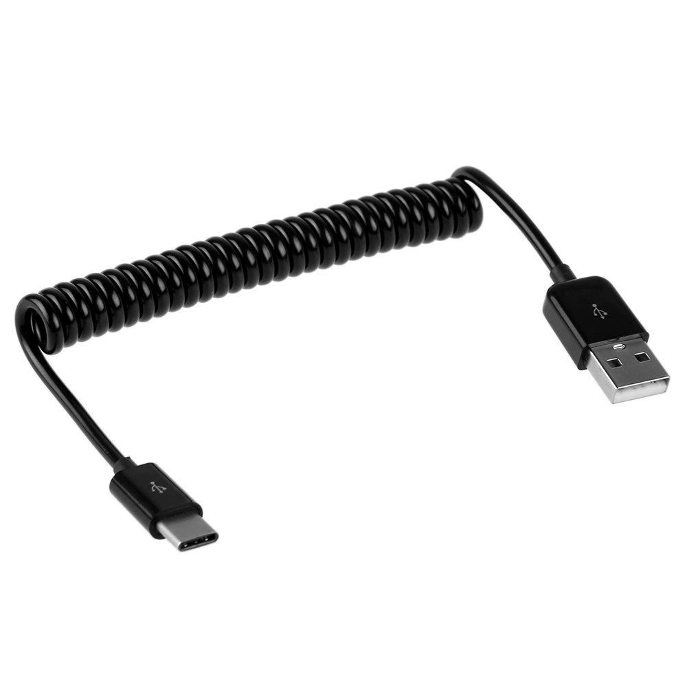 UC-318 1M зарядный кабель USB 3.1 Type C на USB 2.0 male пружинный кабель телескопический кабель