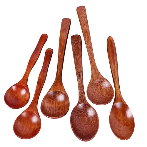 K9HX wholesale solid wood spoon wooden spoon spoon long spoon household wooden rice spoon small wooden spoon honey spoon stir