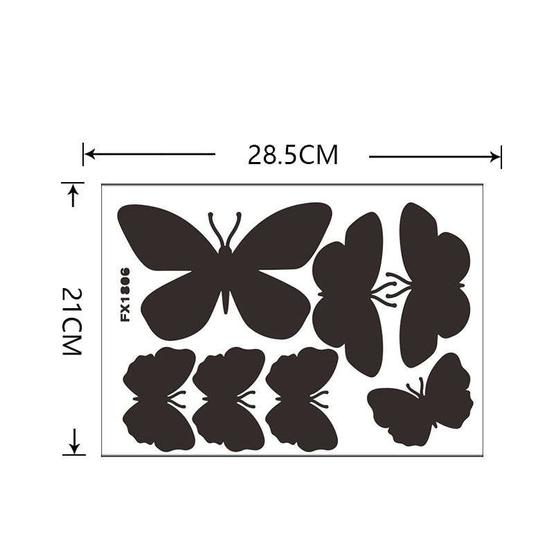 Einfache Feste Schwarze Schmetterling Wandaufkleber Großhandel display picture 2