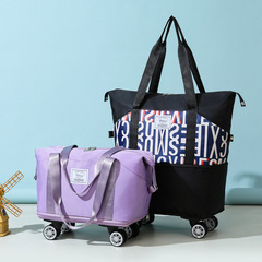 大容量滑輪旅行包學生短途出差行李收納袋乾濕分離防水運動健身包
