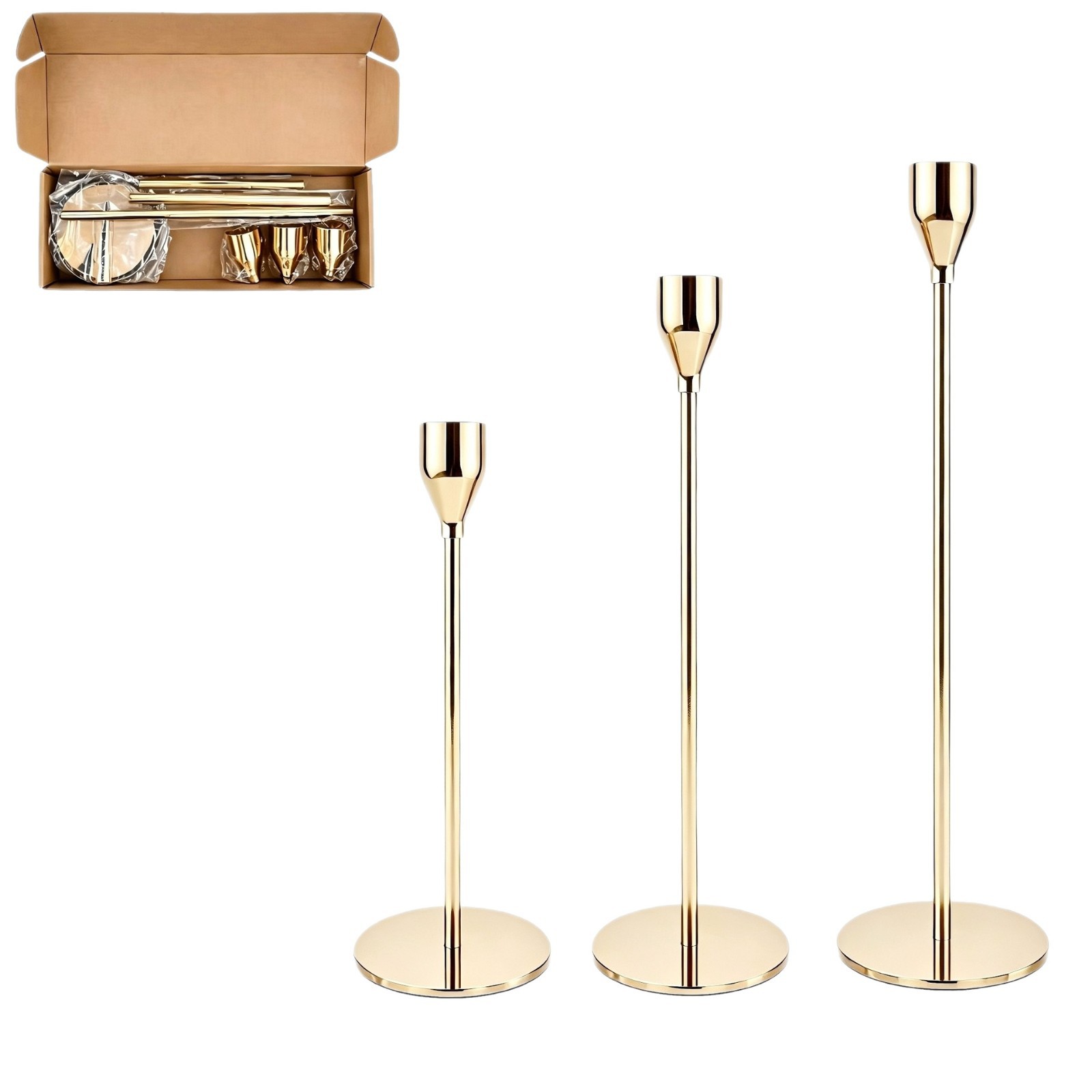 Candelaria europea transfronteriza candelabros de hierro forjado oro simple candelabros decoración de la sala de estar romántica decoración de cena a la luz de velas