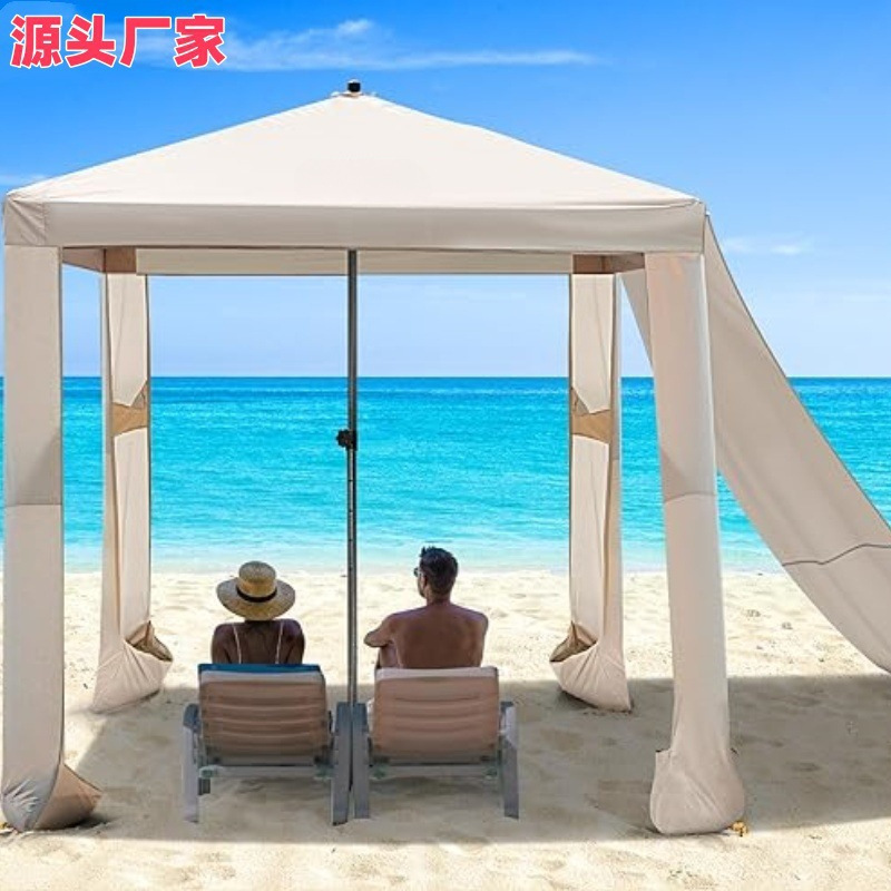 Factory Cross Border Beach Cabin Courtyard Tent Portable Beach Awning with Side Wall Beach UV Protection